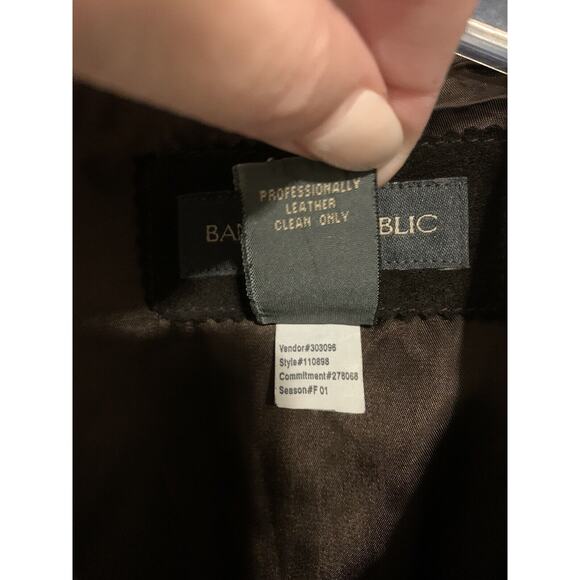 Banana Republic Womens Coat Medium Leather Brown Thick Lined Pockets - Picture 6 of 13